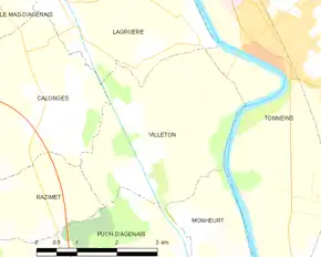 Poziția localității Villeton