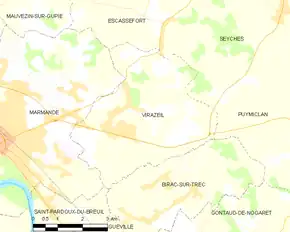 Poziția localității Virazeil