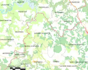 Poziția localității Albaret-le-Comtal