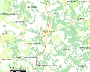 Poziția localității Aumont-Aubrac