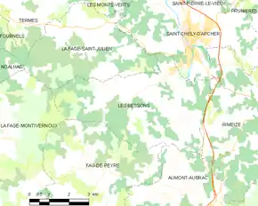 Poziția localității Les Bessons