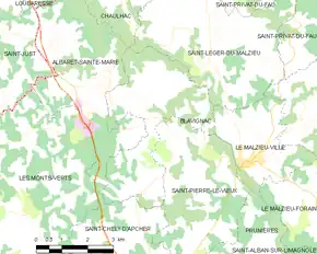 Poziția localității Blavignac