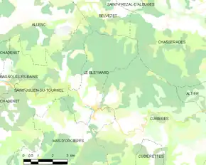 Poziția localității Le Bleymard