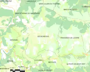 Poziția localității Les Bondons