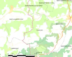 Poziția localității Canilhac