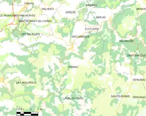 Poziția localității Chanac