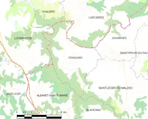 Poziția localității Chaulhac