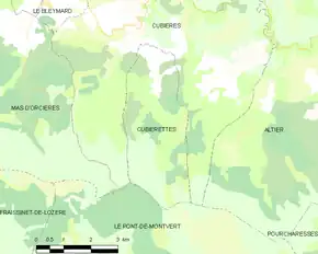 Poziția localității Cubiérettes
