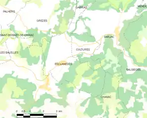 Poziția localității Esclanèdes