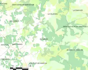Poziția localității Estables