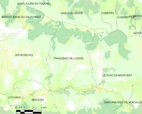 Poziția localității Fraissinet-de-Lozère