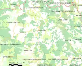 Poziția localității Grandrieu