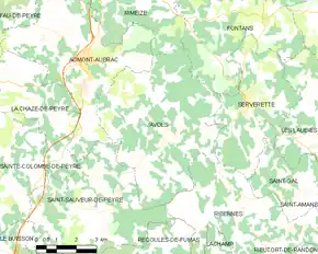 Poziția localității Javols