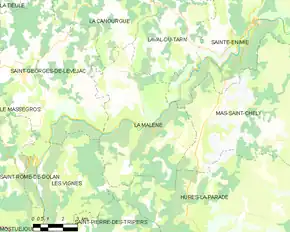 Poziția localității La Malène