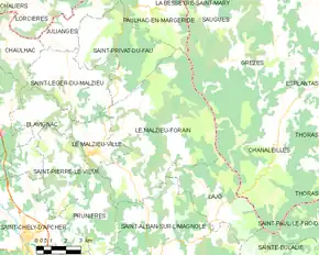 Poziția localității Le Malzieu-Forain