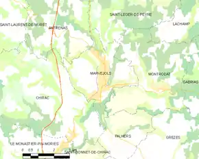 Poziția localității Marvejols