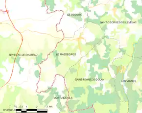 Poziția localității Le Massegros