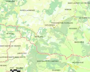 Poziția localității Meyrueis