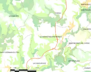 Poziția localității Le Monastier-Pin-Moriès