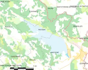 Poziția localității Naussac