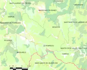 Poziția localității Le Pompidou