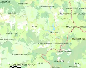 Poziția localității Pourcharesses