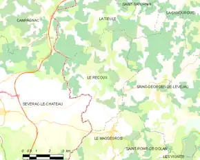 Poziția localității Le Recoux