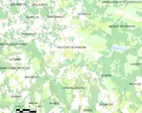 Poziția localității Rieutort-de-Randon