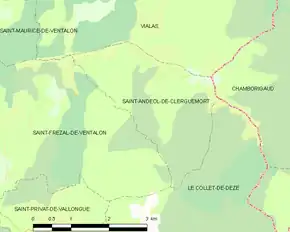 Poziția localității Saint-Andéol-de-Clerguemort