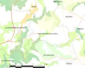 Poziția localității Saint-Bonnet-de-Chirac