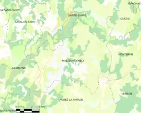 Poziția localității Mas-Saint-Chély