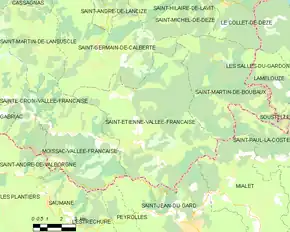 Poziția localității Saint-Étienne-Vallée-Française