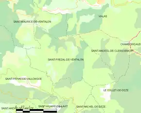 Poziția localității Saint-Frézal-de-Ventalon