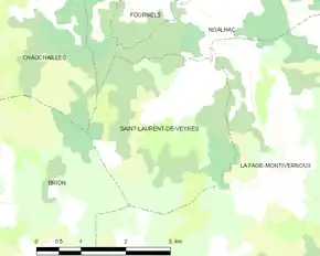 Poziția localității Saint-Laurent-de-Veyrès