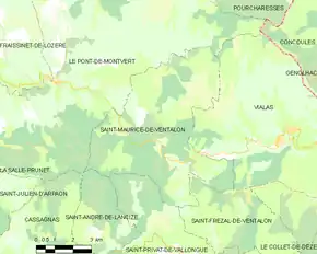 Poziția localității Saint-Maurice-de-Ventalon
