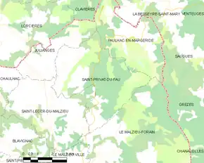Poziția localității Saint-Privat-du-Fau