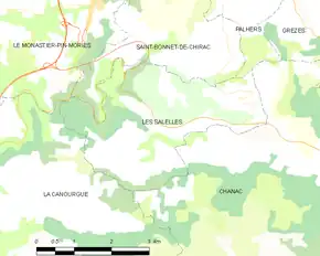 Poziția localității Les Salelles