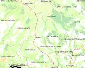 Poziția localității Trélans
