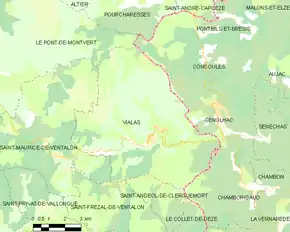 Poziția localității Vialas
