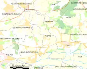 Poziția localității Andard