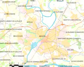Poziția localității Angers