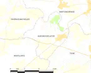 Poziția localității Aubigné-sur-Layon
