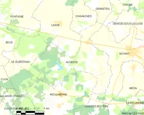 Poziția localității Auverse