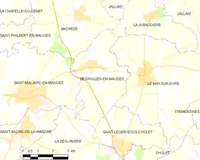 Poziția localității Bégrolles-en-Mauges