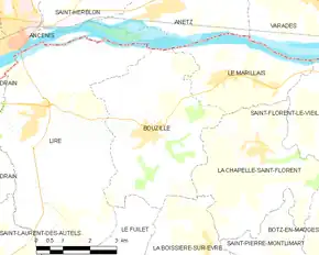 Poziția localității Bouzillé