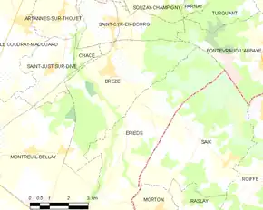 Poziția localității Brézé