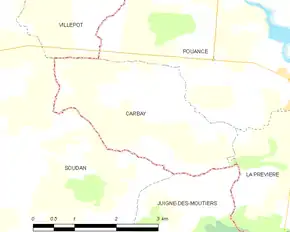 Poziția localității Carbay