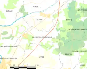 Poziția localității La Chapelle-Saint-Laud