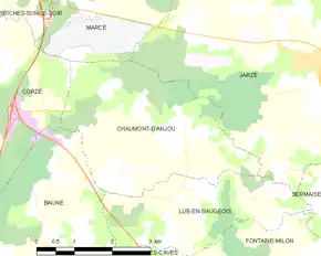 Poziția localității Chaumont-d'Anjou
