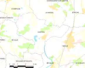 Poziția localității Cheffes